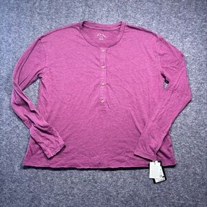 art class Maroon Boxy Henley Long Sleeve Tee